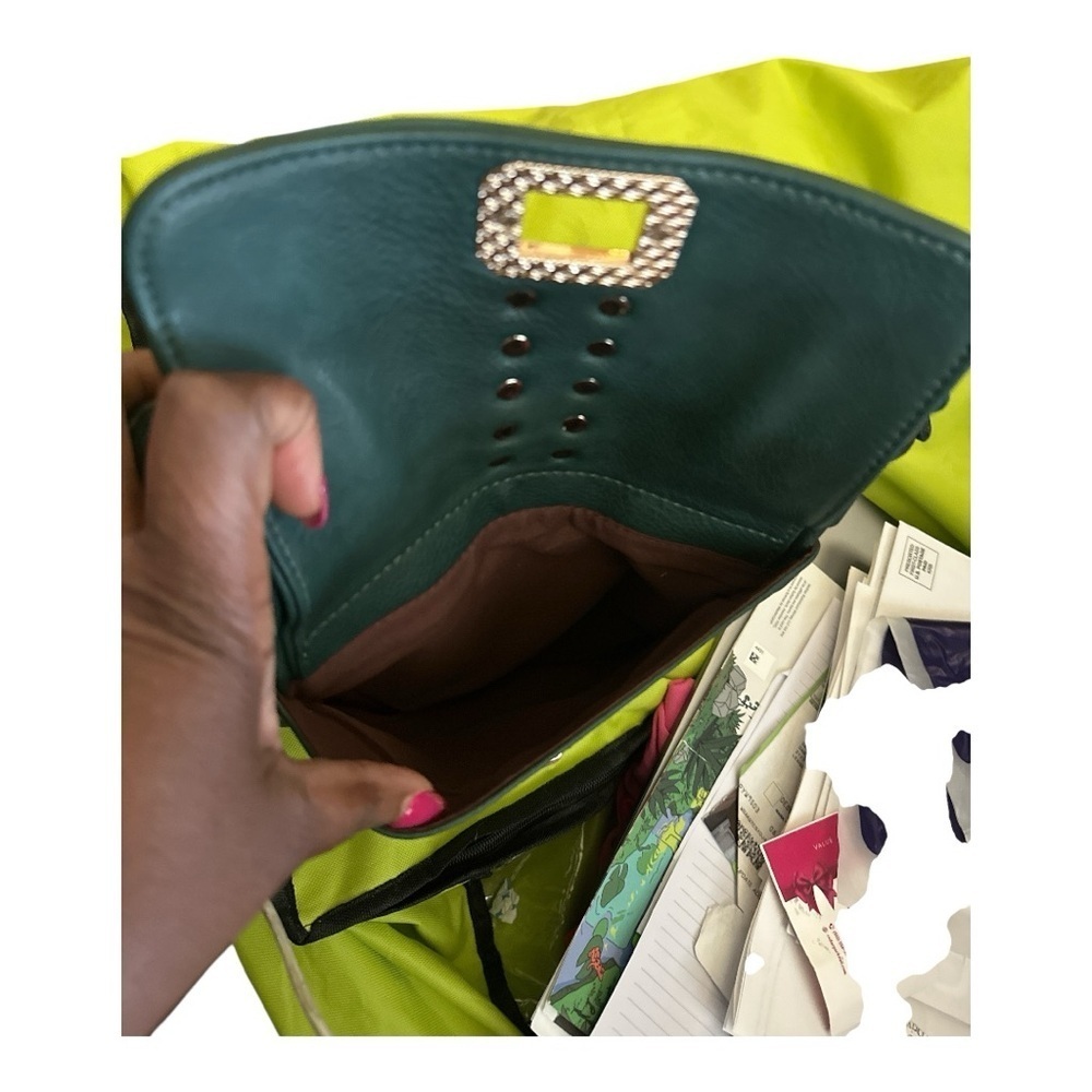 MIRA Collection Mint Green Studded Crossbody Bag - Picture 2 of 7